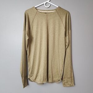 Nike Yoga Dri-Fit Mens Size M Tan gold Long Sleeve Tee Soft Jersey Knit - NWOT